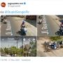 Asyik Main HP, Pemotor Tertangkap Kamera Google Street Jatuh Tersungkur