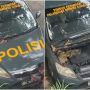 Mobil Polisi Ini Disusupi Penumpang Gelap, Wujudnya Bikin Orang Kocar-kacir