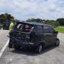 Duaarr! Samson Kecelakaan di Tol Gegara Ban Meletus, 2 Orang Luka-luka