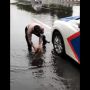 Viral Aksi Polisi Selamatkan Nyawa Ikan Lele di Jalan, Warganet Jadi Salfok