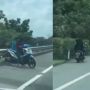 Naik Motor Bonceng 3, ABG Ini Nekat Melawan Arah dan Menerobos Jalan Tol