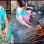 Viral Gadis Cantik Masak di Dapur Pakai Kayu Bakar, Parasnya Jadi Sorotan