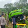 Bus Penumpang Terbalik di Jalintim Mesuji, Sopir Dilarikan di Rumah Sakit
