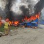 Bus hingga Mobil Polisi di Mampang Hangus Terbakar saat Sopir Makan Bakso