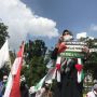 Aksi Bela Palestina, Bendera Israel Dibentangkan di Jalan Palembang