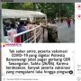 Antrean Membludak, Peserta Vaksinasi Nekat Jebol Pagar GOR di Banyuwangi