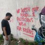 Cara Unik Seniman Jalanan Magelang Kritik Penanganan Covid-19 yang Lamban