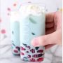 Resep Blue Sky Milk Tea dengan Boba Buah Naga, Minuman Cantik Pelepas Dahaga
