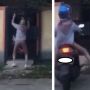 Viral Pemotor Berhijab Hinggap ke Pagar Bak Spiderman, Motor Tersangkut Bikin Heran