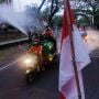 Cara Desa Sumerta Kelod Denpasar Bali Rayakan HUT RI ke-76: Motor Semprotkan Disinfektan