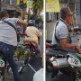 Aksi Pemotor saat Berhenti di Lampu Merah Bikin Ngakak, Motornya Jadi Sorotan