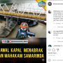 Suara Keras Terdengar, Jembatan Mahakam Samarinda Dihantam Kapal Tongkang Batu Bara
