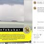 Penampakan Angin Puting Beliung di Perairan Kukar, Warganet: Yang Ku Lihat Tongkang