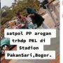 Viral! Anggota Satpol PP Bogor Cekik PKL di Stadion Pakansari Bogor