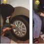 Viral Wanita Cantik Pilih Bongkar Ban Mobil yang Bocor Sendirian, The Real Strong Woman!