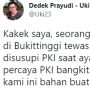 Minta Stop Arahkan Tuduhan PKI ke Orang Lain, Dedek: Kami Tak Percaya PKI Bangkit