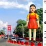 Viral Boneka Drakor Squid Game di Jembatan Ampera, Teror Pelanggar Lalu Lintas