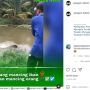 Viral, Seorang Pria Mancing Ikan Tapi Justru Terseret Masuk ke Sungai, Warganet: Geli Aku