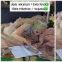 Habis Nikah Langsung Garap Tugas, Mempelai Wanita ini Ngerjain soal di Lantai