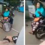 Kelakuan Emak-emak saat Dibonceng Motor Bikin Jantung Copot, Publik Geleng-geleng Kepala