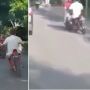 Viral Aksi Pemotor Tak Pakai Helm Tes Adrenalin di Jalan, Berujung Tabrak Emak-emak