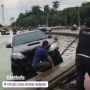Viral Mobil Nyemplung Kolam Bundaran Patung Kuda, Publik: Mabuk atau Ngantuk?