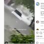 Viral Mobil Terobos Banjir Terseret Arus di Kota Malang, Warganet: Jadi Kendaraan Amfibi..