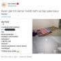 Heboh Penampakan Indekos, Kamar Mandi Ada Bathtub Tapi Pakai Kasur Lantai, Publik Salfok ke Toilet 'Gaib'