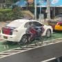 Potret Mobil Polisi Parkir di Jalur Sepeda, Publik: Harusnya Denda Kalau Kayak Gini