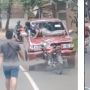 Video Yamaha V-Ixion 'Adu Banteng' dengan Mobil Penumpang, Pemotor sampai Nangkring di Kap Mesin
