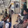 Penumpang Lain Main HP, Pria Ini Terekam Membaca Alquran di Kereta, Warganet: Mirip Ariel Noah?