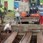 Jembatan Darurat di Sungai Batang Tapa Malampah Pasaman Dikerjakan