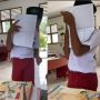 Siswa SD Terciduk Maskeran di Kelas, Dipanggil Guru Jadi Malu-Malu, Warganet: Masih Bisa Diselamatkan