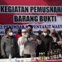 Jelang Ramadhan, Polres Pemalang Musnahkan Ribuan Miras dan Obat Keras Hasil Penindakan Pekat
