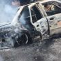 Mobil Pemudik Berisi 4 Orang Terbakar Hebat Sampai Ludes di Exit Tol Jombang