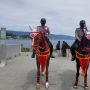 Polisi Berkuda Amankan Wisata  Pantai Bebas Parapat Sumut