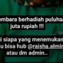 Ngaku Uang Arisan Dibawa Kabur, Perempuan ini Bikin Sayembara Berhadiah Puluhan Juta