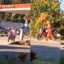 Aksi Ibu-ibu Jalan Sambil Dorong Sepeda Motor Mondar-mandir SPBU, Diduga Demi Jualan Bensin Eceran Jadi Sorotan