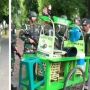 Momen Unik! Penjual Es Dawet Santai Lewati TNI Bersenjata yang Sedang Berbaris, Warganet Salut