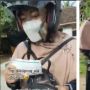 Panik Cari-Cari, Wanita Ini Tak Sadar Ponselnya Nyangkut di Helm