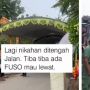 Pengantin Gelar Resepsi di Tengah Jalan Kampung, Auto Panik Angkat-angkat Kursi Gegara Truk Mau Lewat