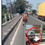 Duh Ngeri, Seorang Kakek Gowes Sepeda Sambil Acungkan Celurit di Jalan, Videonya Viral