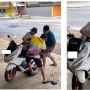 Cara Gerombolan Pria Copot Ban dari Pelek Motor Bikin Publik Heran, Manfaatkan Standar Tengah Honda PCX