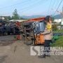 Melaju dari Bogor, Truk Pengangkut 4 Ton Karton Terguling di Jalan Alternatif Nagrak Sukabumi Gara-gara Ini