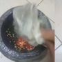Tak Punya Ulekan, Pria Ini Pakai Alat Pertukangan Nyeleneh untuk Bikin Sambal