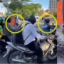 Anak Kecil Nangis Kejer Gegara Helm Pengendara Sepeda Motor Depannya, Bentuknya Nyeremin