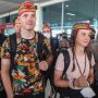 Tarian Dayak Sambut Atlet UCI MTB Elimintator World Cup 2022 di Bandara Tjilik Riwut Palangka Raya