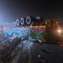 Kecelakaan di Tol Tangerang-Merak KM 88, Mobil Truk Terguling Diduga Akibat Rem Blong