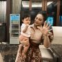 Main Bareng Grandi Krisdayanti, Ameena Tampil Bak Boneka Kenakan Dress Garis-Garis