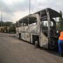 Bus Pariwisata Terbakar di Tol Menanggal Surabaya